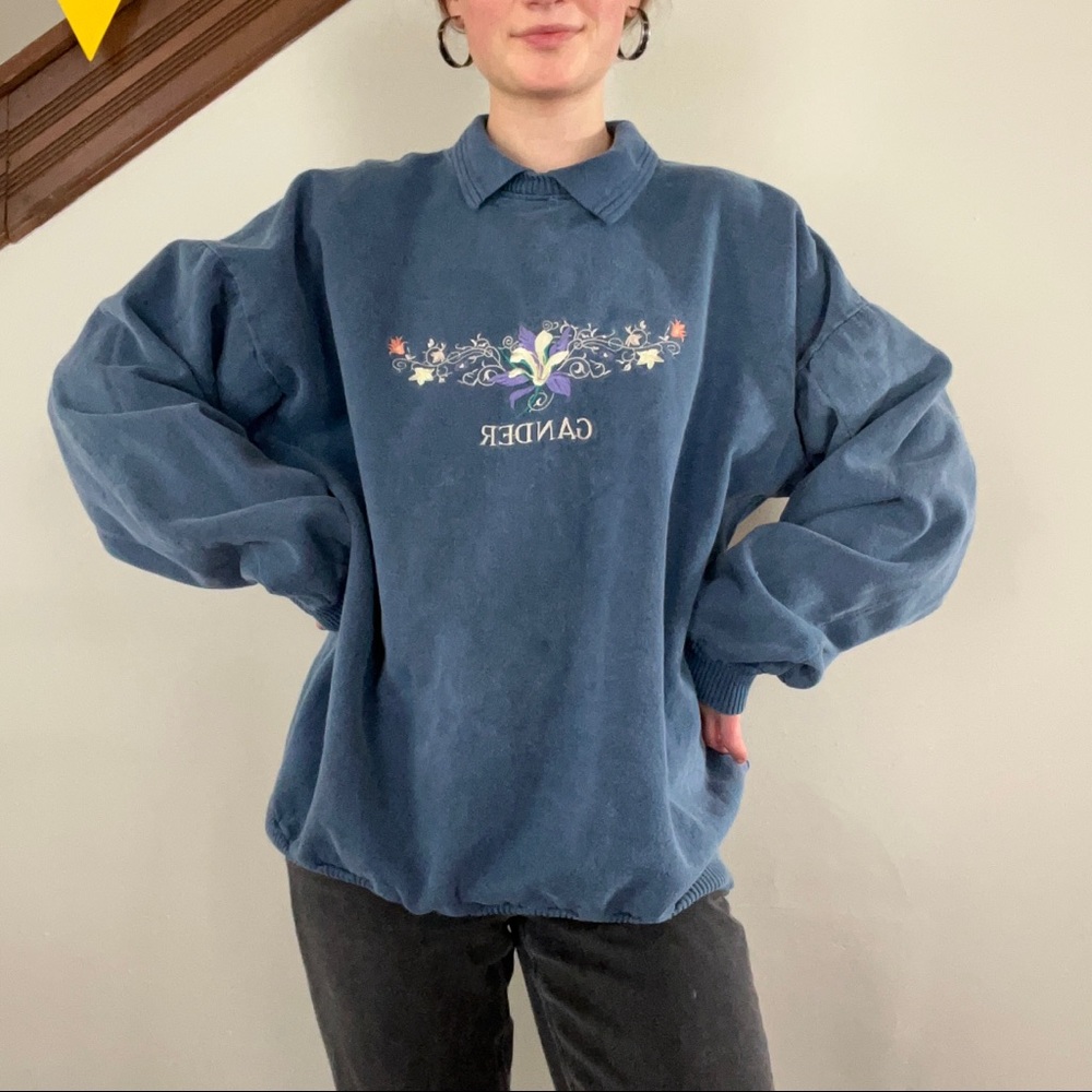 Embroidered GANDER Sweatshirt with Collar